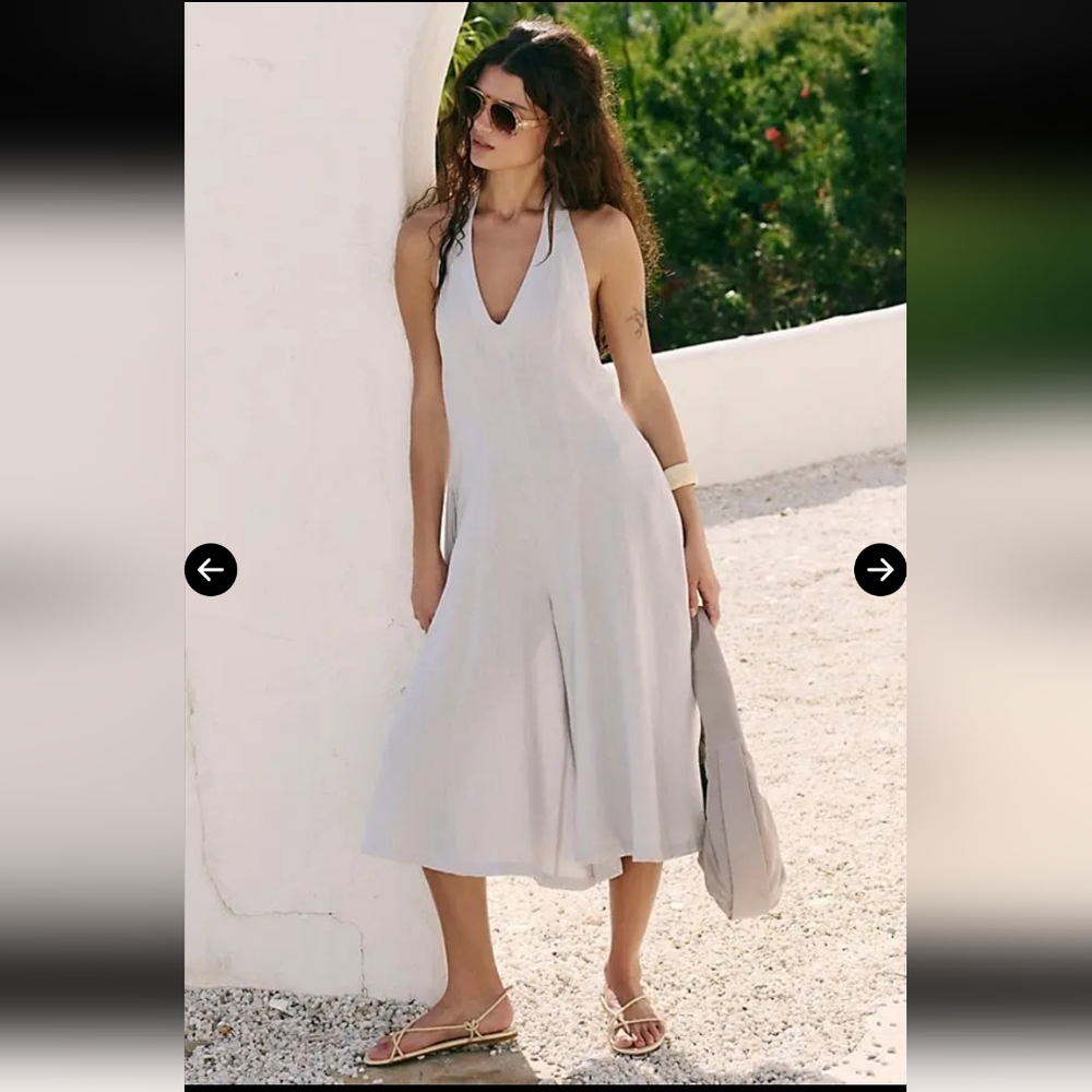 NWOT Free Est By Free People Reese Linen Culotte One-Piece